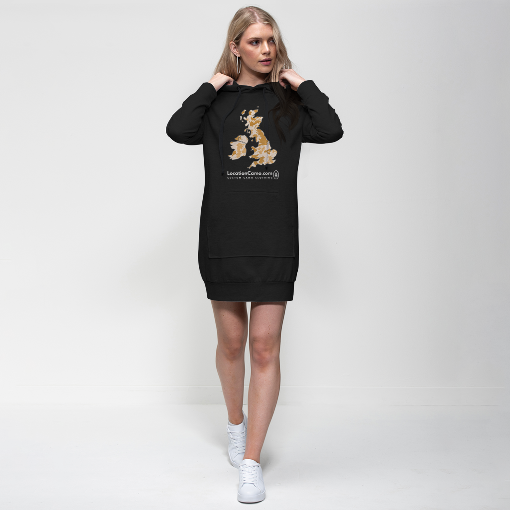 UK Desert Premium Adult Hoodie Dress - Custom Camo Clothing - [new_brand] - [camo] - [camoflage] - [apparel] - [location] - [new_brand] - [custom] - [clothing]