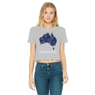 Australia Midnight Classic Women's Cropped Raw Edge T-Shirt - Custom Camo Clothing - [new_brand] - [camo] - [camoflage] - [apparel] - [location] - [new_brand] - [custom] - [clothing]