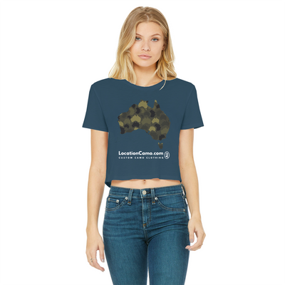 Australia Forest Classic Women's Cropped Raw Edge T-Shirt - Custom Camo Clothing - [new_brand] - [camo] - [camoflage] - [apparel] - [location] - [new_brand] - [custom] - [clothing]