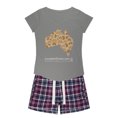 Australia Desert Girls Sleepy Tee and Flannel Short - Custom Camo Clothing - [new_brand] - [camo] - [camoflage] - [apparel] - [location] - [new_brand] - [custom] - [clothing]