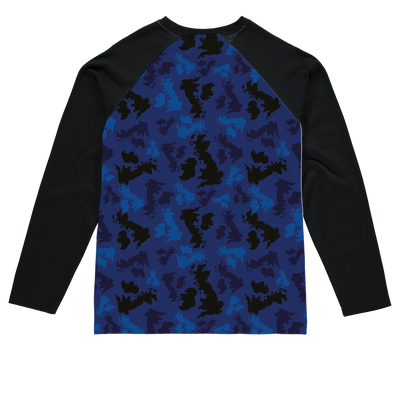 UK Midnight Sublimation Baseball Long Sleeve T-Shirt - Custom Camo Clothing - [new_brand] - [camo] - [camoflage] - [apparel] - [location] - [new_brand] - [custom] - [clothing]