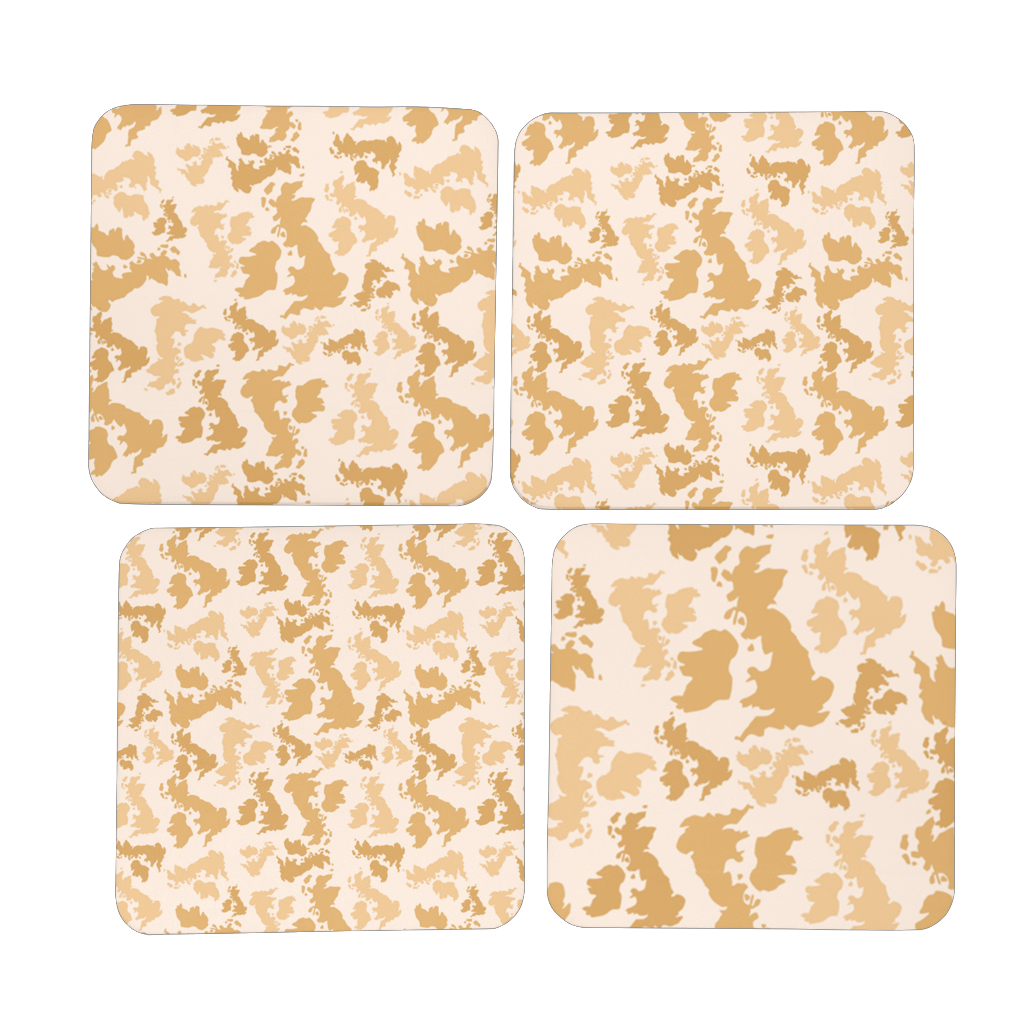 UK Desert Hardboard Coaster Set of 4 - Custom Camo Clothing - [new_brand] - [camo] - [camoflage] - [apparel] - [location] - [new_brand] - [custom] - [clothing]