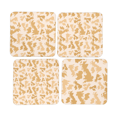 UK Desert Hardboard Coaster Set of 4 - Custom Camo Clothing - [new_brand] - [camo] - [camoflage] - [apparel] - [location] - [new_brand] - [custom] - [clothing]