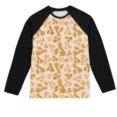 UK Desert Sublimation Baseball Long Sleeve T-Shirt - Custom Camo Clothing - [new_brand] - [camo] - [camoflage] - [apparel] - [location] - [new_brand] - [custom] - [clothing]