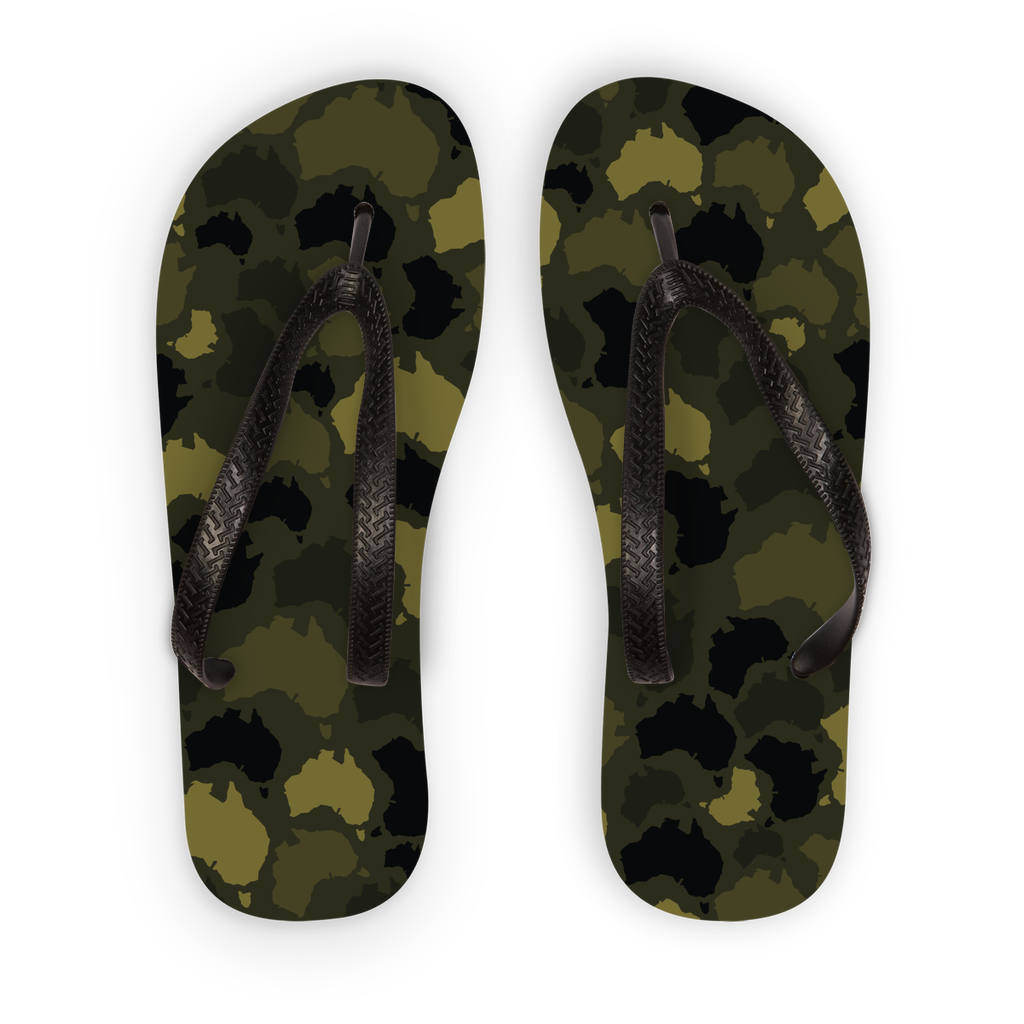 Australia Forest Adult Flip Flops - Custom Camo Clothing - [new_brand] - [camo] - [camoflage] - [apparel] - [location] - [new_brand] - [custom] - [clothing]