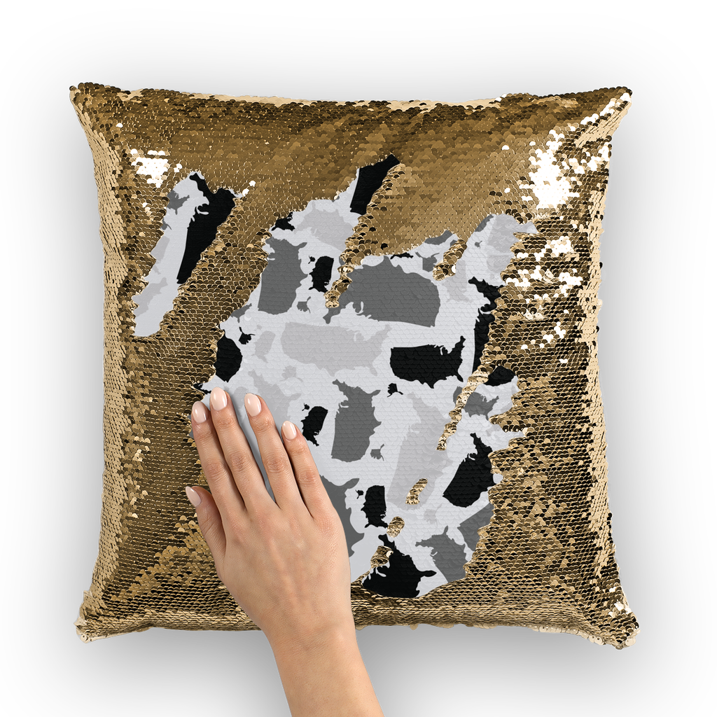 USA Arctic Sequin Cushion Cover - LocationCamo.com