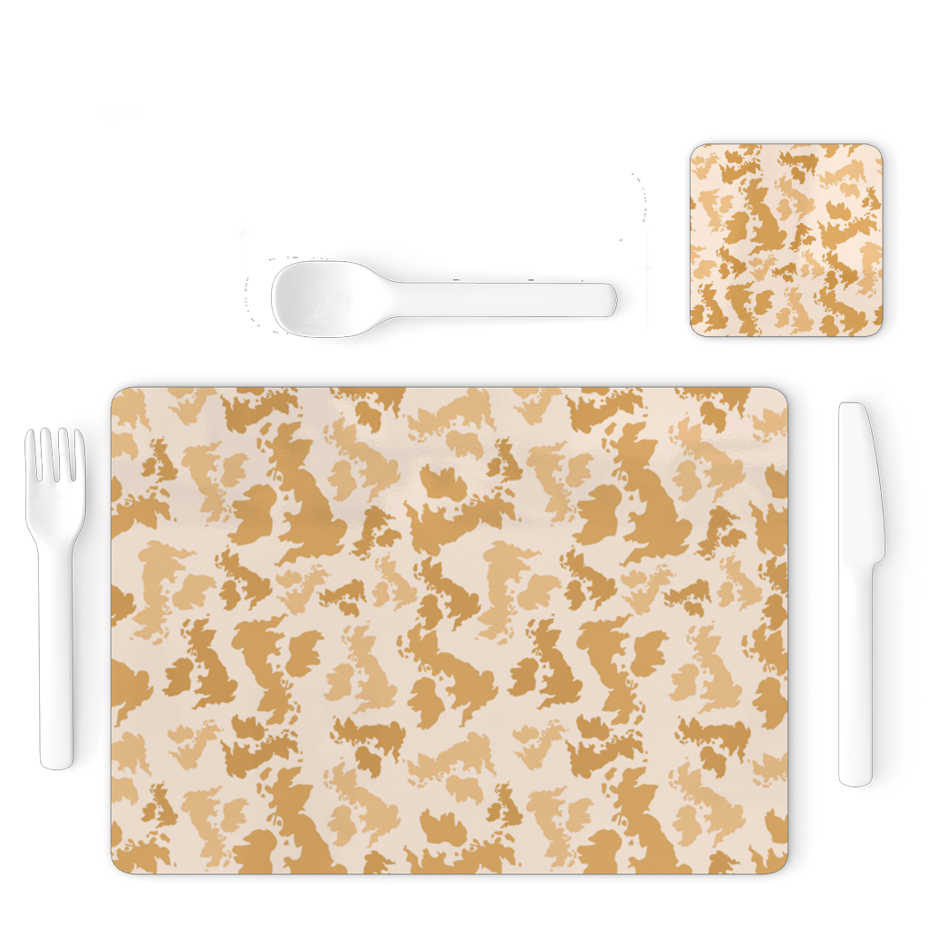 UK Desert Single Placemat and Coaster Set - Custom Camo Clothing - [new_brand] - [camo] - [camoflage] - [apparel] - [location] - [new_brand] - [custom] - [clothing]