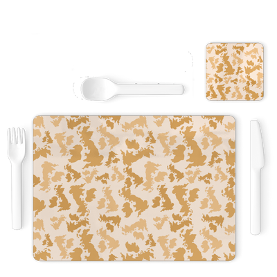 UK Desert Single Placemat and Coaster Set - Custom Camo Clothing - [new_brand] - [camo] - [camoflage] - [apparel] - [location] - [new_brand] - [custom] - [clothing]