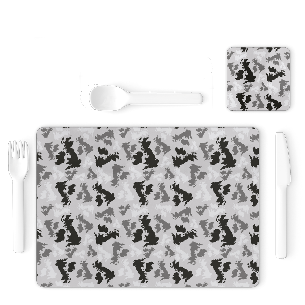 UK Arctic Single Placemat and Coaster Set - Custom Camo Clothing - [new_brand] - [camo] - [camoflage] - [apparel] - [location] - [new_brand] - [custom] - [clothing]