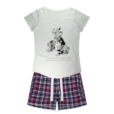 UK Arctic Women's Sleepy Tee and Flannel Short - Custom Camo Clothing - [new_brand] - [camo] - [camoflage] - [apparel] - [location] - [new_brand] - [custom] - [clothing]