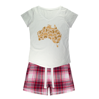 Australia Desert Girls Sleepy Tee and Flannel Short - Custom Camo Clothing - [new_brand] - [camo] - [camoflage] - [apparel] - [location] - [new_brand] - [custom] - [clothing]