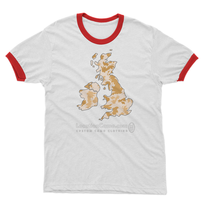 UK Desert Adult Ringer T-Shirt - Custom Camo Clothing - [new_brand] - [camo] - [camoflage] - [apparel] - [location] - [new_brand] - [custom] - [clothing]