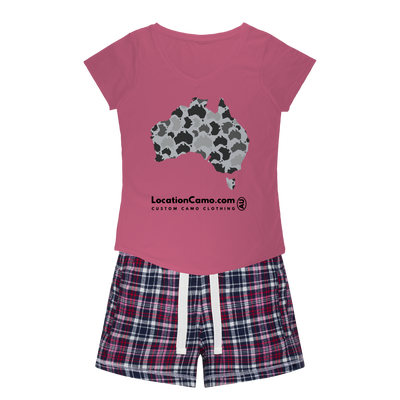 Australia Girls Sleepy Tee | Flannel Short | Custom Camo Clothing