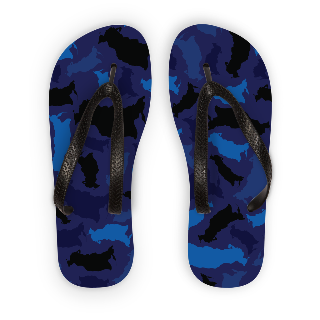 Russia Midnight Adult Flip Flops - LocationCamo.com