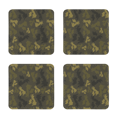 UK Forest Sublimation Coasters Pack of Four - Custom Camo Clothing - [new_brand] - [camo] - [camoflage] - [apparel] - [location] - [new_brand] - [custom] - [clothing]