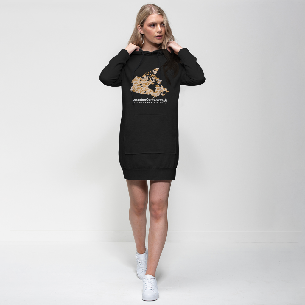 Canada Desert Premium Adult Hoodie Dress - Custom Camo Clothing - [new_brand] - [camo] - [camoflage] - [apparel] - [location] - [new_brand] - [custom] - [clothing]