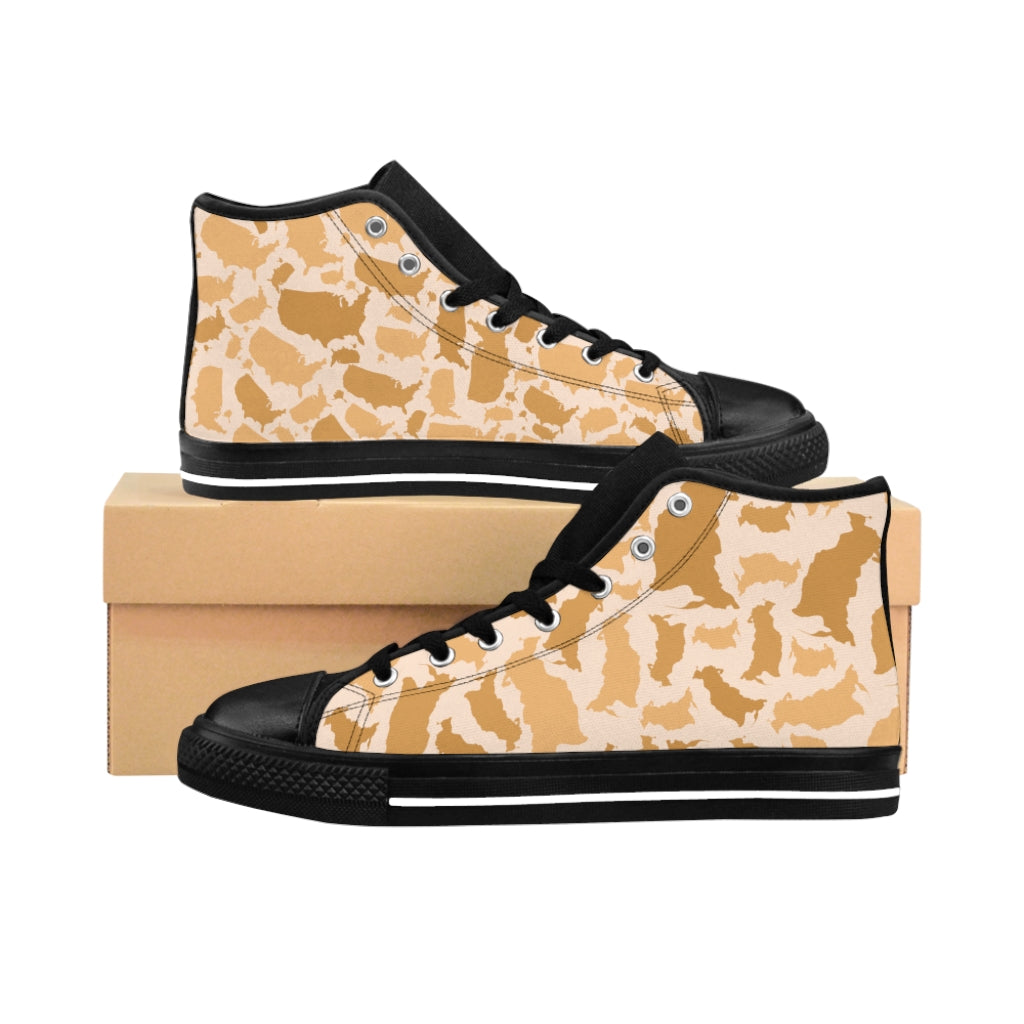 Russia Desert Unisex High-top Sneakers - LocationCamo.com