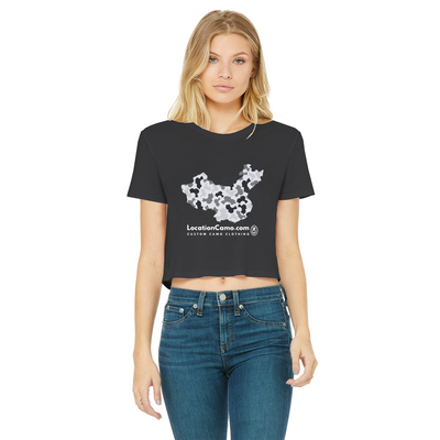 China Arctic Classic Women's Cropped Raw Edge T-Shirt - LocationCamo.com