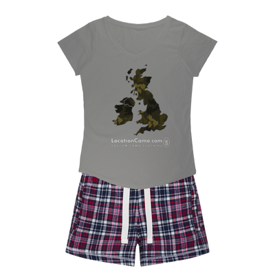 UK Forest Women's Sleepy Tee and Flannel Short - Custom Camo Clothing - [new_brand] - [camo] - [camoflage] - [apparel] - [location] - [new_brand] - [custom] - [clothing]