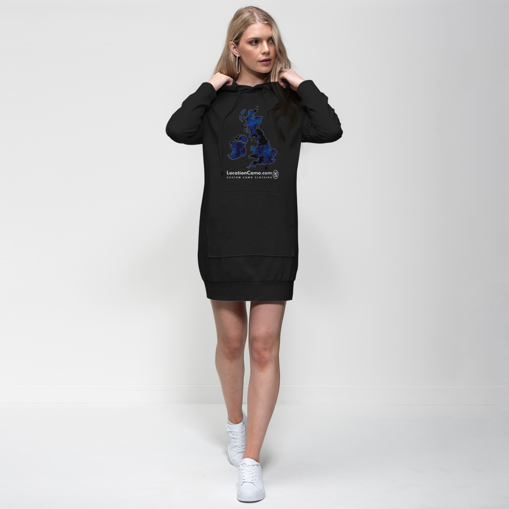 UK Midnight Premium Adult Hoodie Dress - Custom Camo Clothing - [new_brand] - [camo] - [camoflage] - [apparel] - [location] - [new_brand] - [custom] - [clothing]