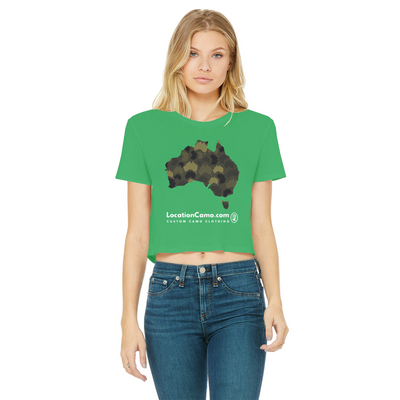 Australia Forest Classic Women's Cropped Raw Edge T-Shirt - Custom Camo Clothing - [new_brand] - [camo] - [camoflage] - [apparel] - [location] - [new_brand] - [custom] - [clothing]