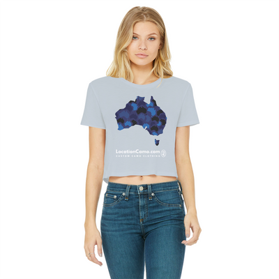 Australia Midnight Classic Women's Cropped Raw Edge T-Shirt - Custom Camo Clothing - [new_brand] - [camo] - [camoflage] - [apparel] - [location] - [new_brand] - [custom] - [clothing]