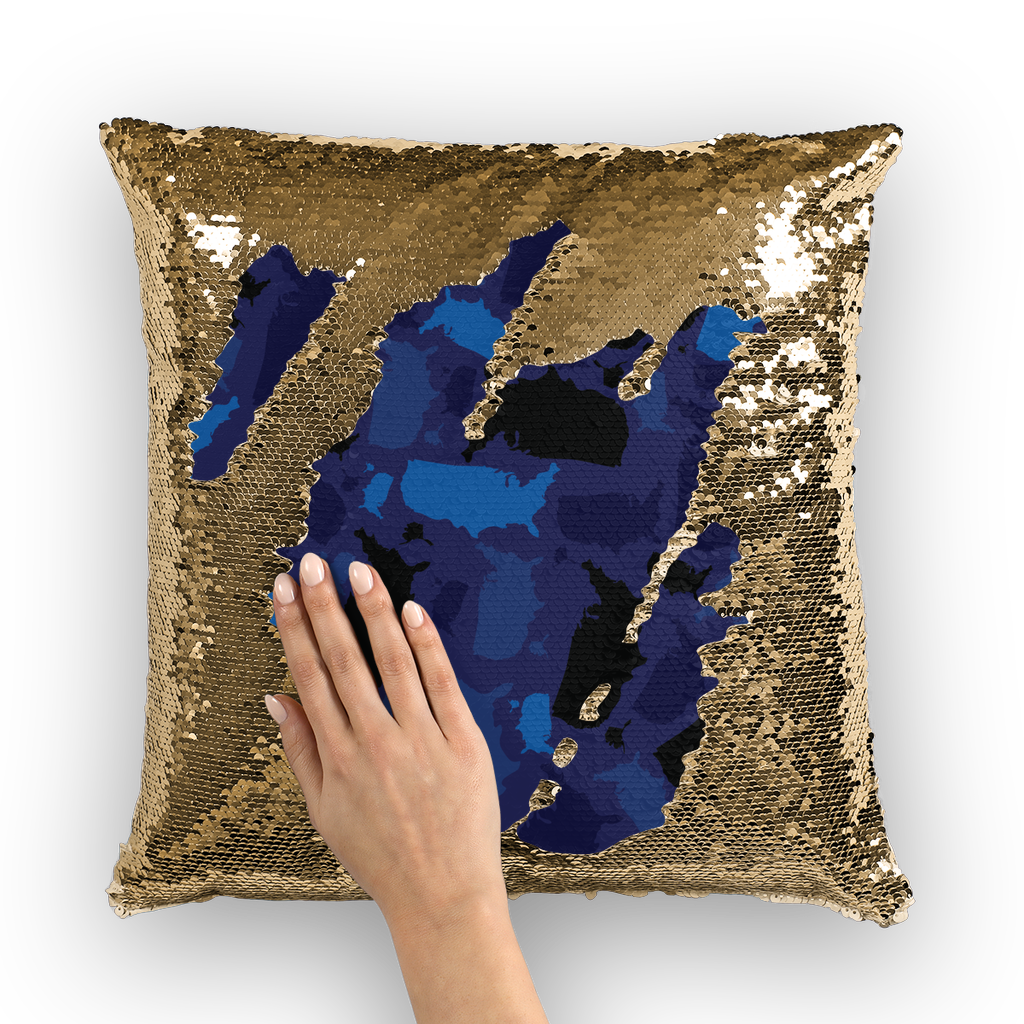 USA Midnight Sequin Cushion Cover - LocationCamo.com