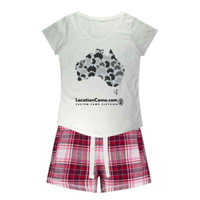 Australia Girls Sleepy Tee | Flannel Short | Custom Camo Clothing