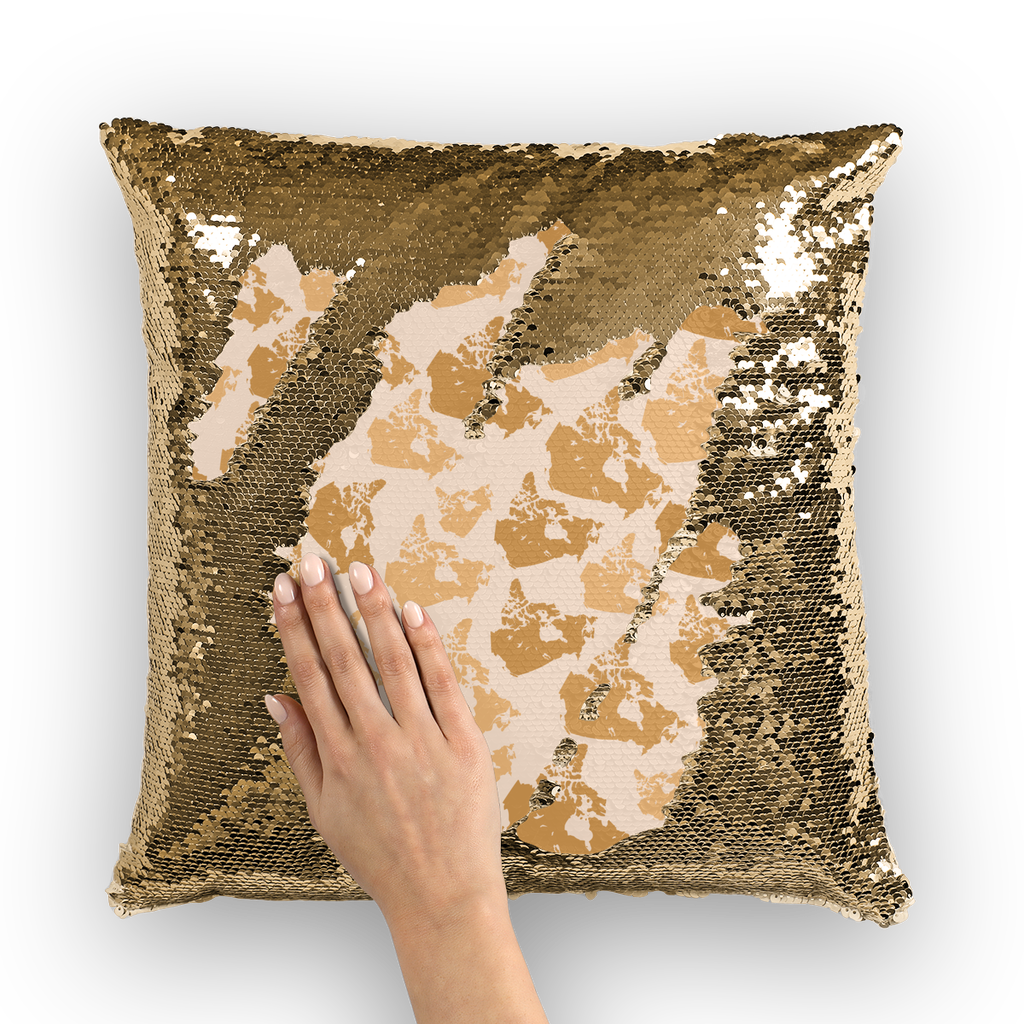 Canada Desert Sequin Cushion Cover - Custom Camo Clothing - [new_brand] - [camo] - [camoflage] - [apparel] - [location] - [new_brand] - [custom] - [clothing]