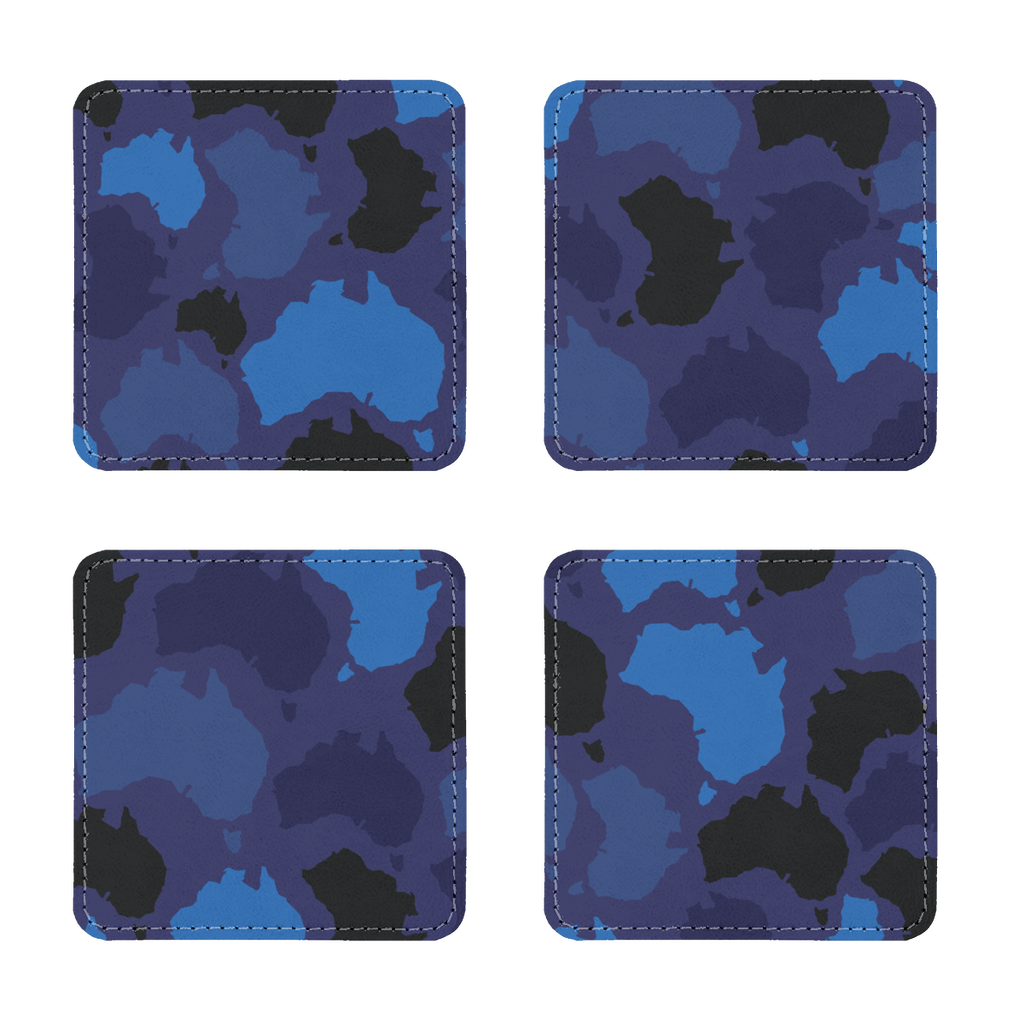 Australia Midnight Sublimation Coasters Pack of Four - Custom Camo Clothing - [new_brand] - [camo] - [camoflage] - [apparel] - [location] - [new_brand] - [custom] - [clothing]