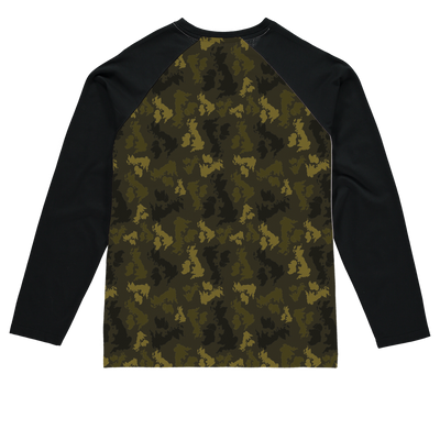 UK Forest Sublimation Baseball Long Sleeve T-Shirt - Custom Camo Clothing - [new_brand] - [camo] - [camoflage] - [apparel] - [location] - [new_brand] - [custom] - [clothing]