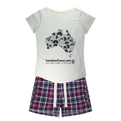 Australia Girls Sleepy Tee | Flannel Short | Custom Camo Clothing