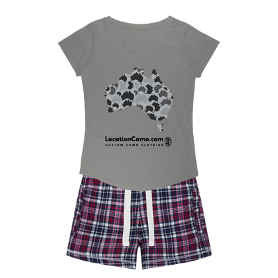 Australia Girls Sleepy Tee | Flannel Short | Custom Camo Clothing