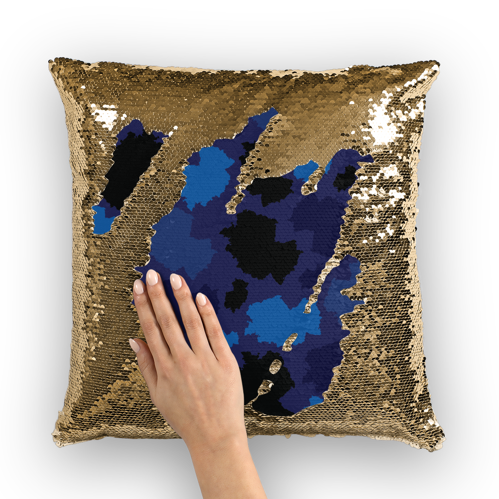 Germany Midnight Sequin Cushion Cover - LocationCamo.com