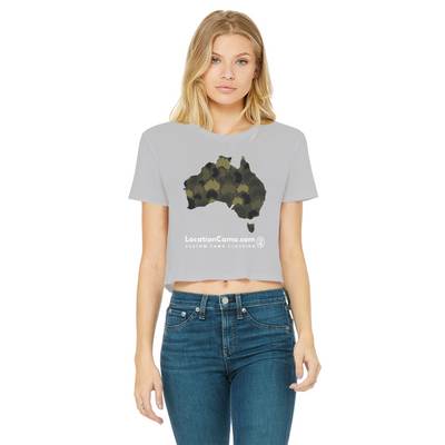 Australia Forest Classic Women's Cropped Raw Edge T-Shirt - Custom Camo Clothing - [new_brand] - [camo] - [camoflage] - [apparel] - [location] - [new_brand] - [custom] - [clothing]