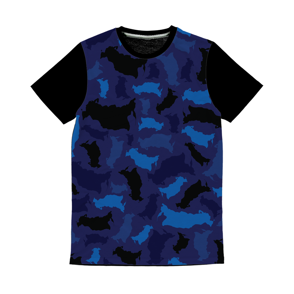 Russia Midnight Classic Sublimation Panel T-Shirt - LocationCamo.com