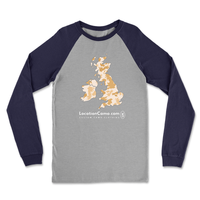 UK Desert Classic Raglan Long Sleeve Shirt - Custom Camo Clothing - [new_brand] - [camo] - [camoflage] - [apparel] - [location] - [new_brand] - [custom] - [clothing]