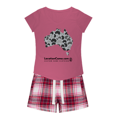 Australia Girls Sleepy Tee | Flannel Short | Custom Camo Clothing