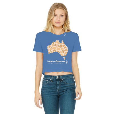 Australia Desert Classic Women's Cropped Raw Edge T-Shirt - Custom Camo Clothing - [new_brand] - [camo] - [camoflage] - [apparel] - [location] - [new_brand] - [custom] - [clothing]