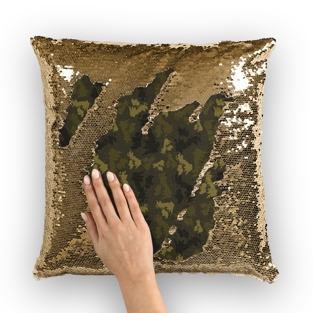 UK Forest Sequin Cushion Cover - Custom Camo Clothing - [new_brand] - [camo] - [camoflage] - [apparel] - [location] - [new_brand] - [custom] - [clothing]