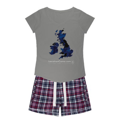 UK Midnight Women's Sleepy Tee and Flannel Short - Custom Camo Clothing - [new_brand] - [camo] - [camoflage] - [apparel] - [location] - [new_brand] - [custom] - [clothing]