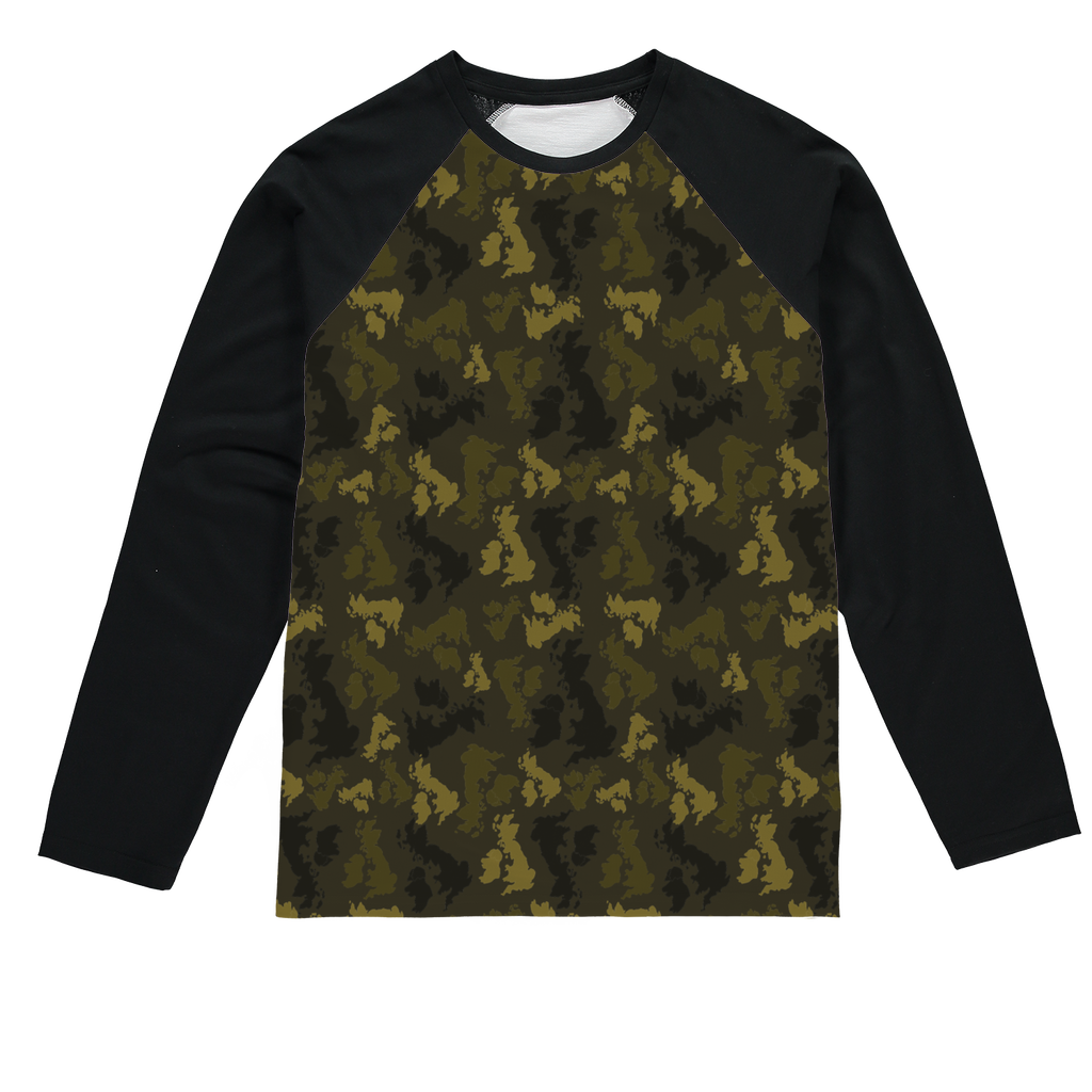 UK Forest Sublimation Baseball Long Sleeve T-Shirt - Custom Camo Clothing - [new_brand] - [camo] - [camoflage] - [apparel] - [location] - [new_brand] - [custom] - [clothing]