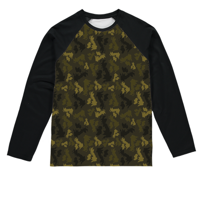 UK Forest Sublimation Baseball Long Sleeve T-Shirt - Custom Camo Clothing - [new_brand] - [camo] - [camoflage] - [apparel] - [location] - [new_brand] - [custom] - [clothing]