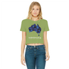 Australia Midnight Classic Women's Cropped Raw Edge T-Shirt - Custom Camo Clothing - [new_brand] - [camo] - [camoflage] - [apparel] - [location] - [new_brand] - [custom] - [clothing]