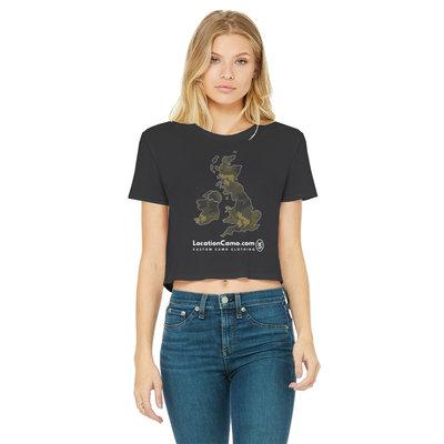 UK Forest Classic Women's Cropped Raw Edge T-Shirt - Custom Camo Clothing - [new_brand] - [camo] - [camoflage] - [apparel] - [location] - [new_brand] - [custom] - [clothing]