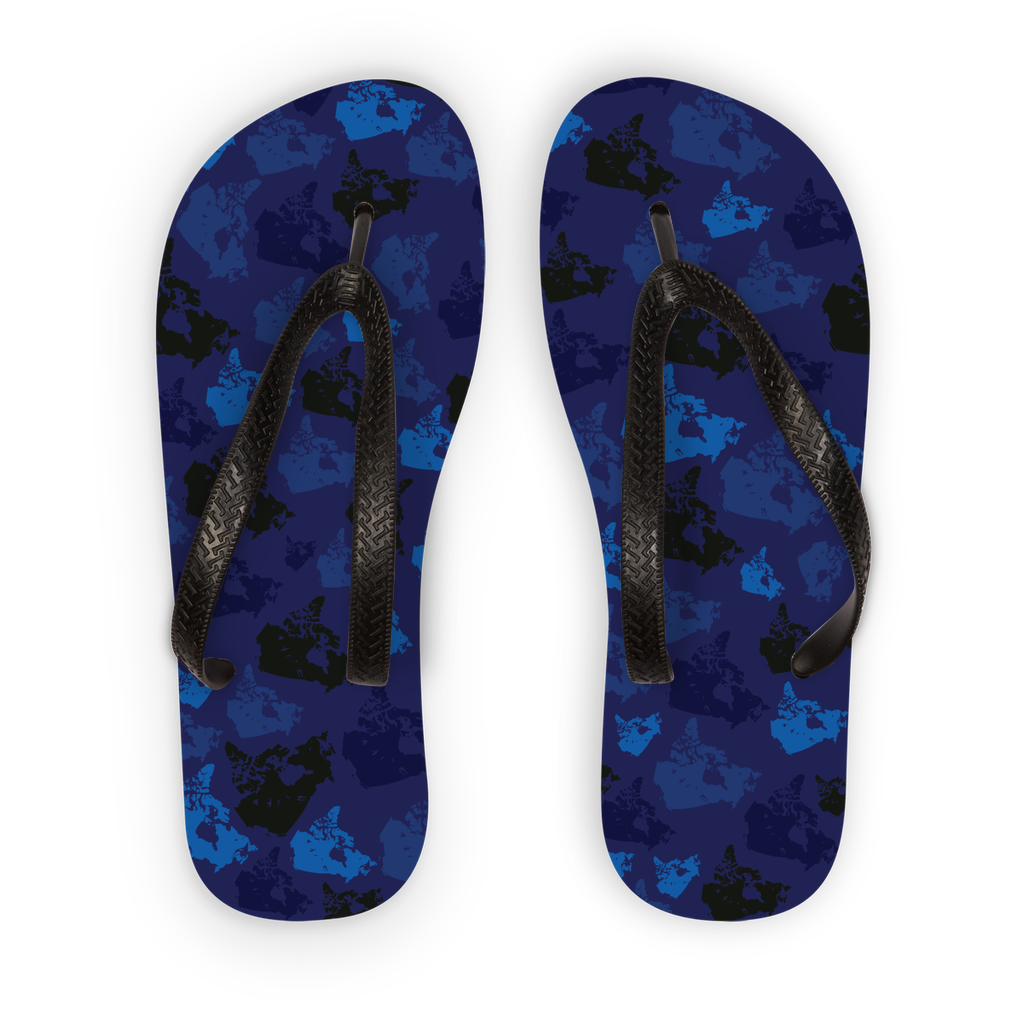 Canada Midnight Adult Flip Flops - Custom Camo Clothing - [new_brand] - [camo] - [camoflage] - [apparel] - [location] - [new_brand] - [custom] - [clothing]