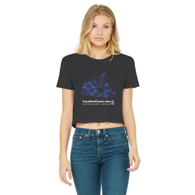 Canada Midnight Classic Women's Cropped Raw Edge T-Shirt - Custom Camo Clothing - [new_brand] - [camo] - [camoflage] - [apparel] - [location] - [new_brand] - [custom] - [clothing]