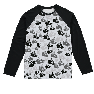 Canada Arctic Sublimation Baseball Long Sleeve T-Shirt - Custom Camo Clothing - [new_brand] - [camo] - [camoflage] - [apparel] - [location] - [new_brand] - [custom] - [clothing]