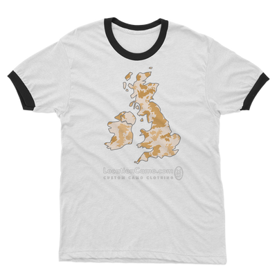 UK Desert Adult Ringer T-Shirt - Custom Camo Clothing - [new_brand] - [camo] - [camoflage] - [apparel] - [location] - [new_brand] - [custom] - [clothing]