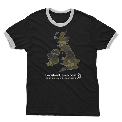 UK Forest Adult Ringer T-Shirt - Custom Camo Clothing - [new_brand] - [camo] - [camoflage] - [apparel] - [location] - [new_brand] - [custom] - [clothing]